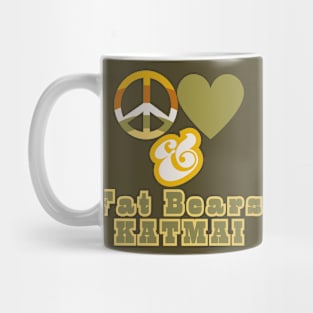 Peace Love & Fat Bears KATMAI - Groovy Retro Golden Currant Colorway Pacific Northwest Style Mug